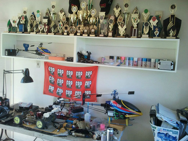 Some of my trophies and toys at home